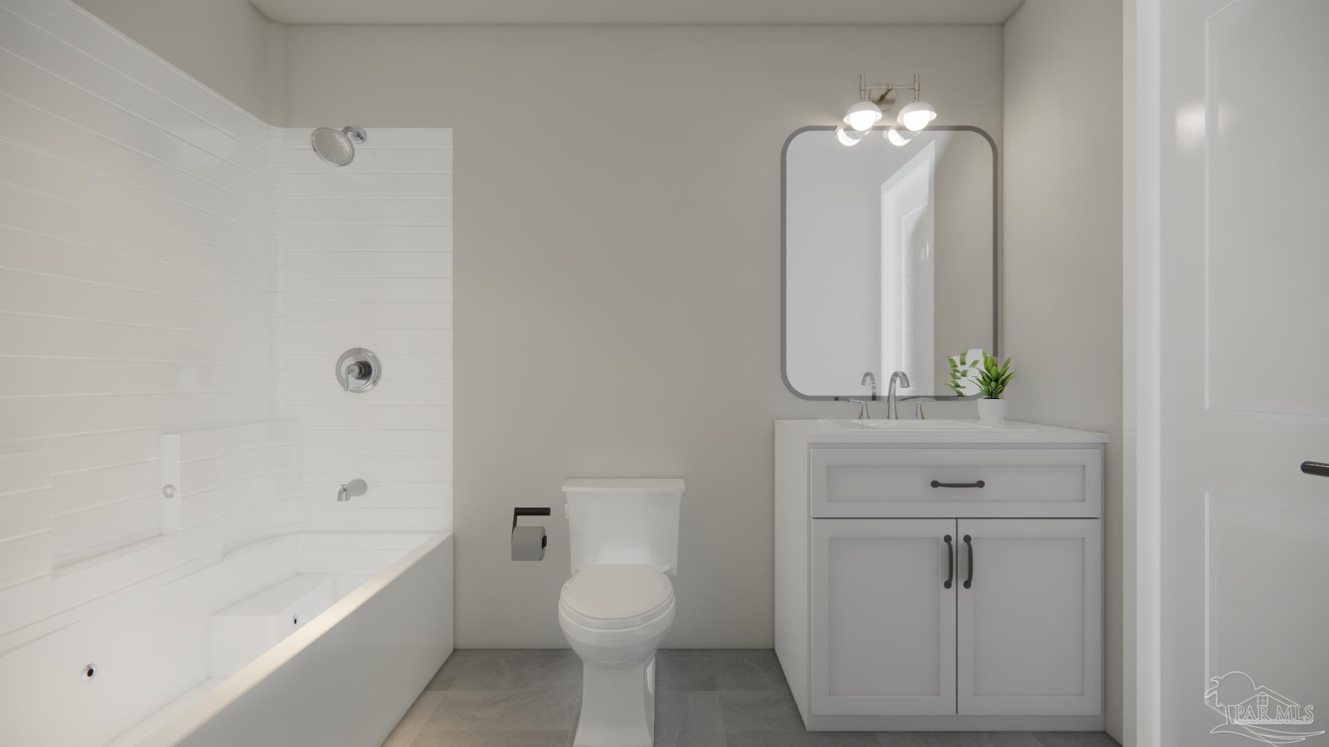 4388 Russell Elliott Road, Unit 37 Jay, FL 32565 - Photo 17 of 18 a bathroom with a toilet a sink and bathtub