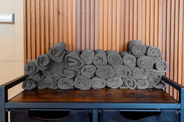 a view of a wooden table