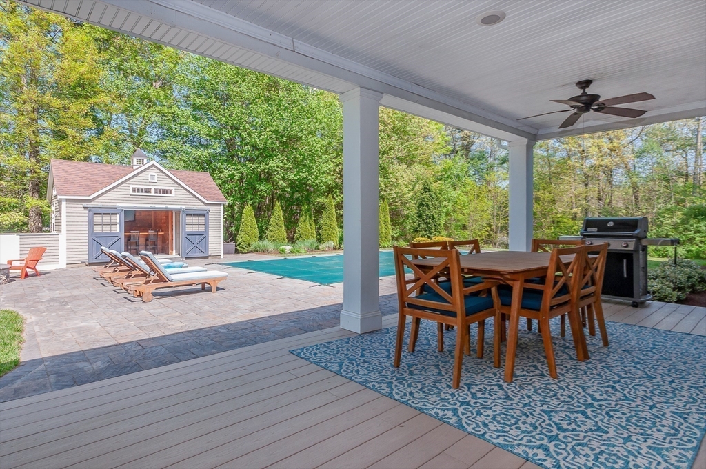 248 Alley Road Rochester, MA 02770 - Photo 29 of 39 a dining room with furniture and a yard