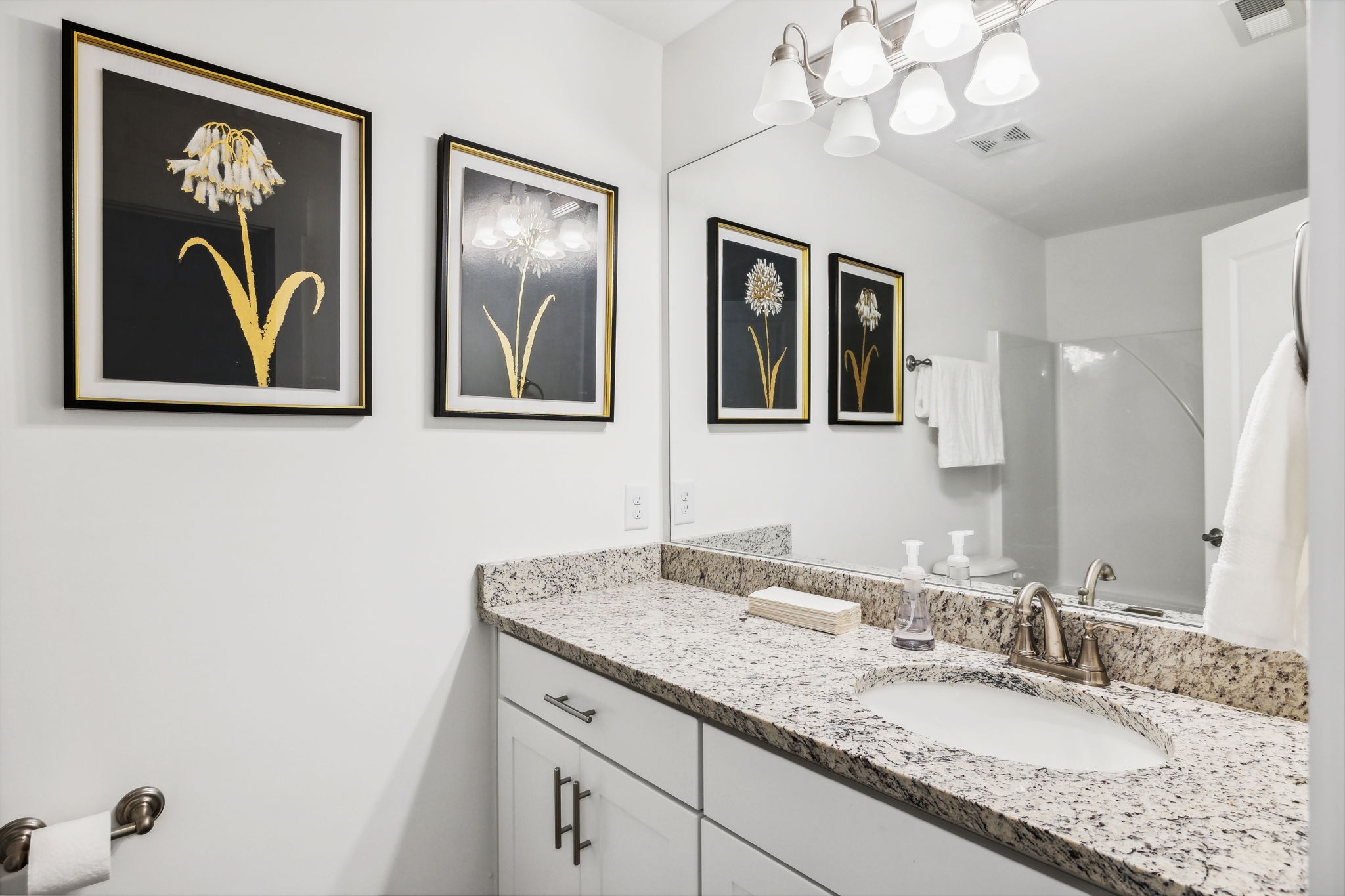 500 Black Tea Way Franklin, TN 37064 - Photo 30 of 68 a bathroom with a granite countertop double vanity sink and a mirror