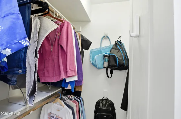 a close view of walk in closet