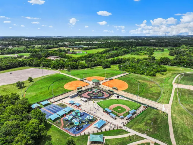 an aerial view of a city