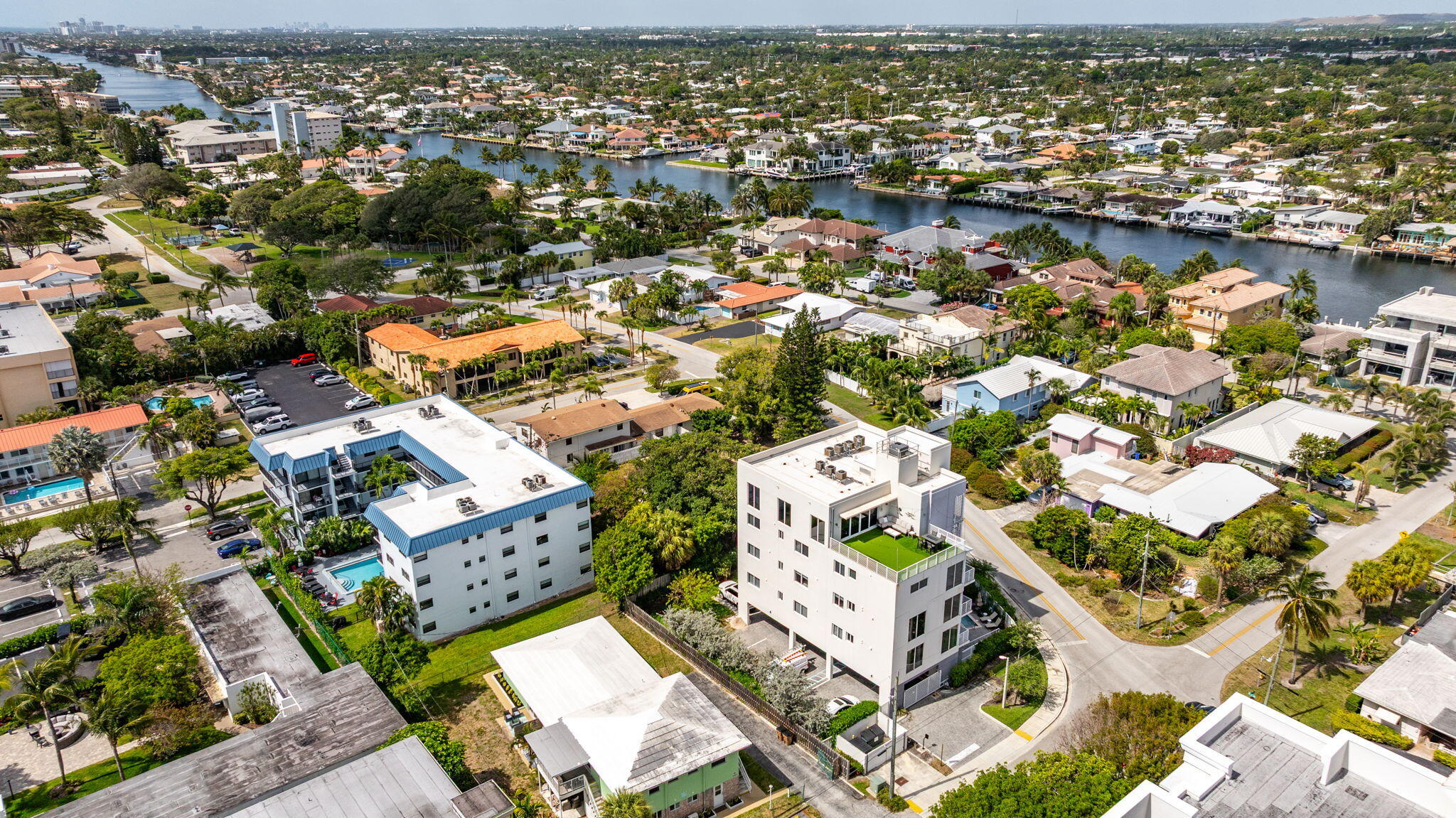 1900 Southeast 2nd Street, Unit 501 Deerfield Beach, FL 33441 - Photo 32 of 41 an aerial view of residential houses with outdoor space