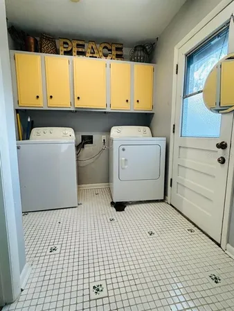 a room with a washer and dryer