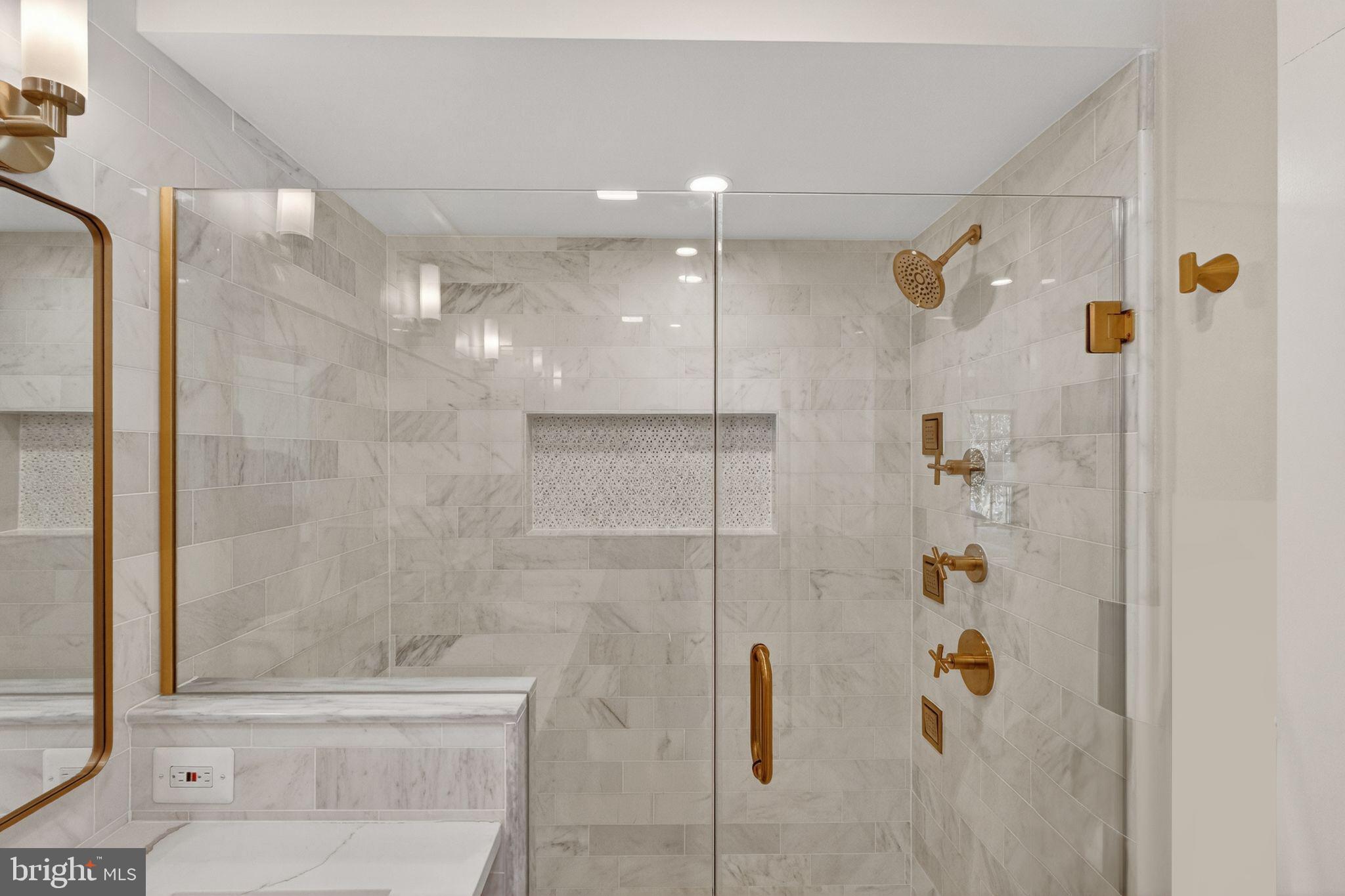 4121 Military Road Northwest Washington, DC 20015 - Photo 18 of 50 Multiple spray shower with built-in bench