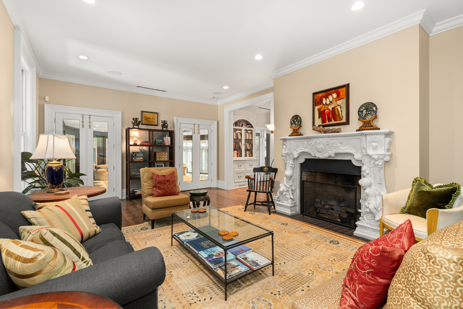 201 Scottswood Road Riverside, IL 60546 - Photo 14 of 32 a living room with furniture and a fireplace