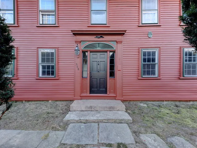 a front view of a building