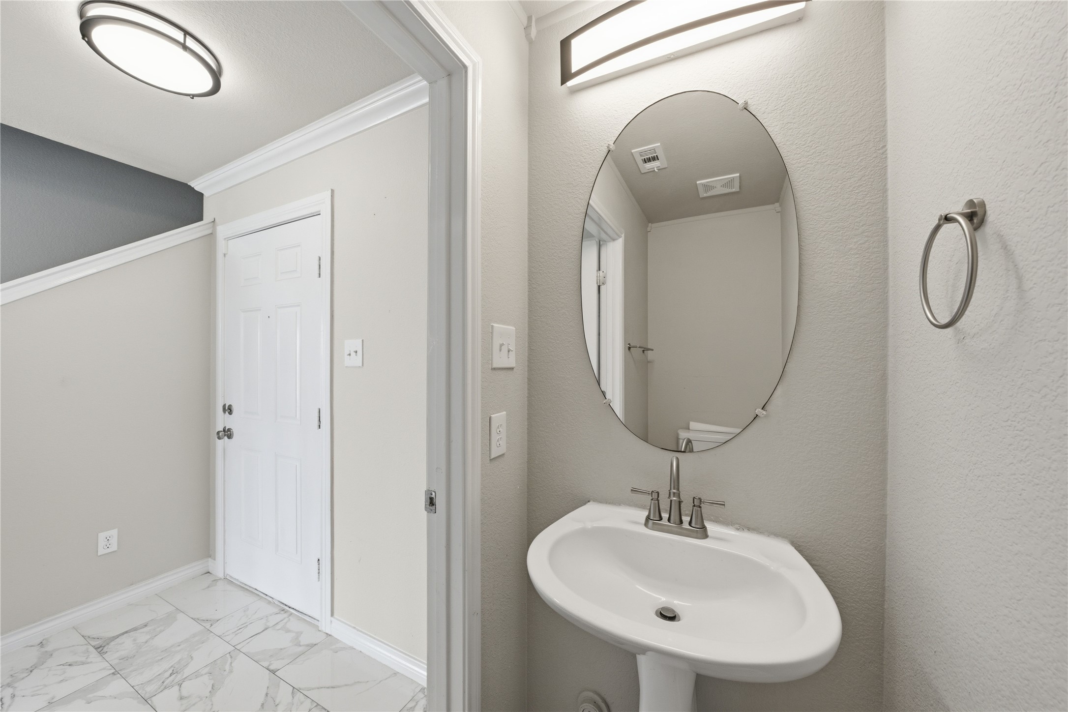 6917 Panda Royle Drive Del Valle, TX 78617 - Photo 3 of 23 A compact and pristine powder room offers both convenience and elegant style.