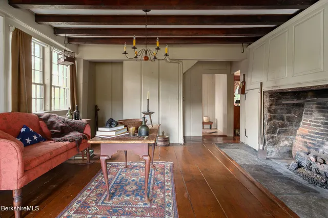 a view of a chair in the house