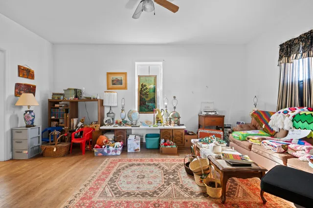 a living room with furniture and a couch