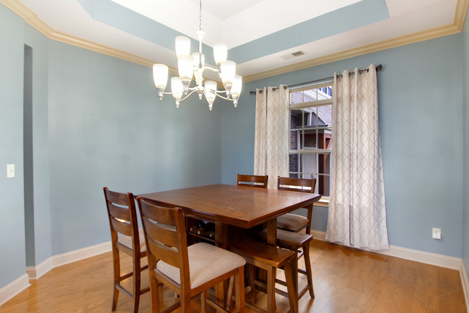 637 Ferrells Loop Road Manchester, TN 37355 - Photo 11 of 43 a view of a dining room with furniture and chandelier