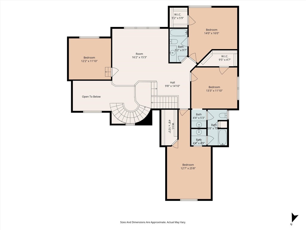 91 Wind Ridge Circle The Woodlands, TX 77381 - Photo 50 of 50 Second Floor Plan *Sizes and dimensions are approximate*