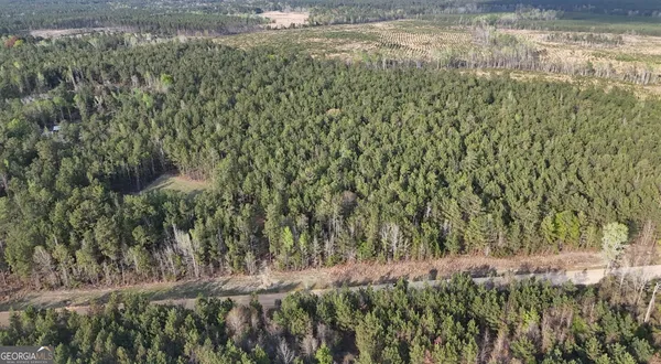 a view of a house with a lush green forest