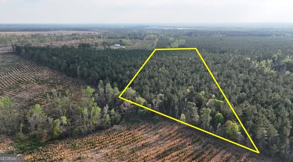 a view of a yard from a balcony