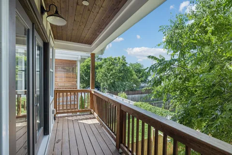 a view of a city from a balcony