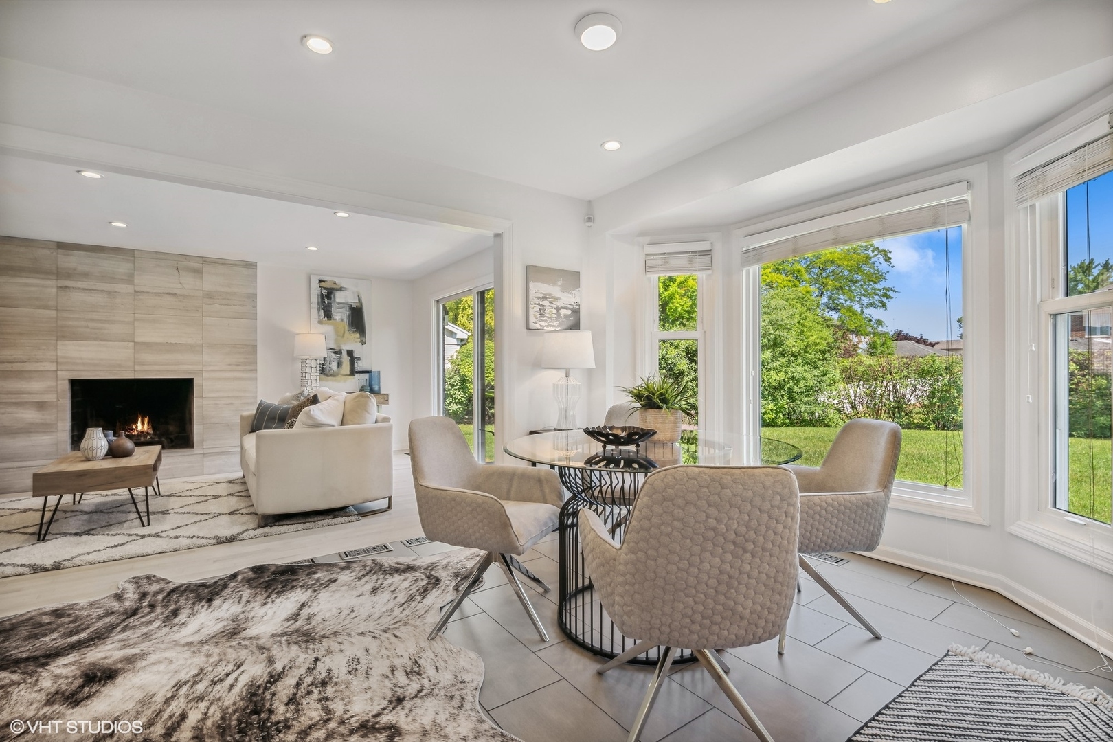 4130 Rutgers Lane Northbrook, IL 60062 - Photo 20 of 41 a living room with furniture and a fireplace