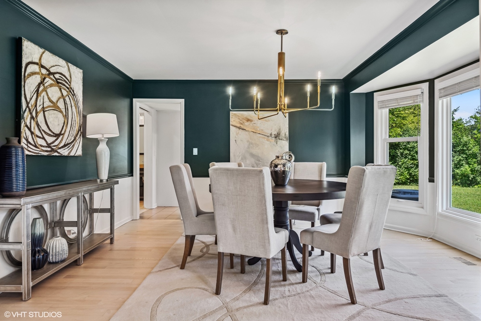 4130 Rutgers Lane Northbrook, IL 60062 - Photo 9 of 41 a view of a dining room with furniture window and wooden floor