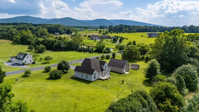 a view of a lake with a mountain