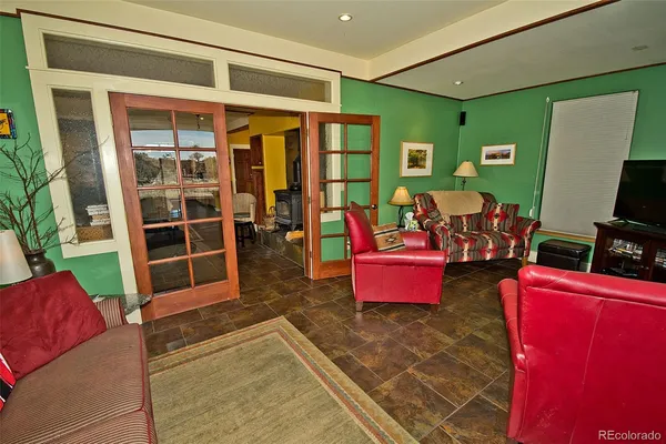 a living room with furniture