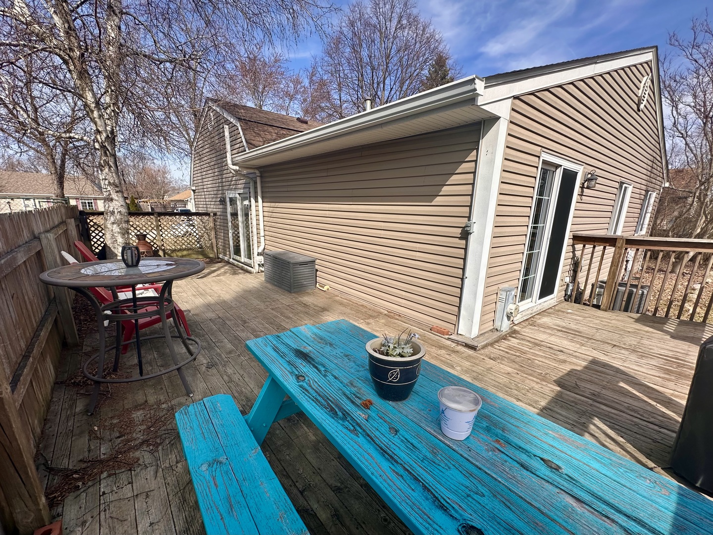 5 Shermead Road Montgomery, IL 60538 - Photo 26 of 27 a roof deck with wooden floor and fence