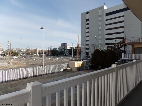 a view of a city from a roof deck
