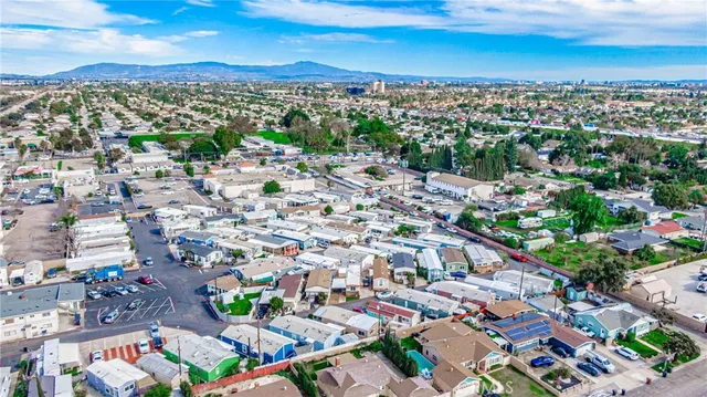 an aerial view of a city with lots of residential buildings