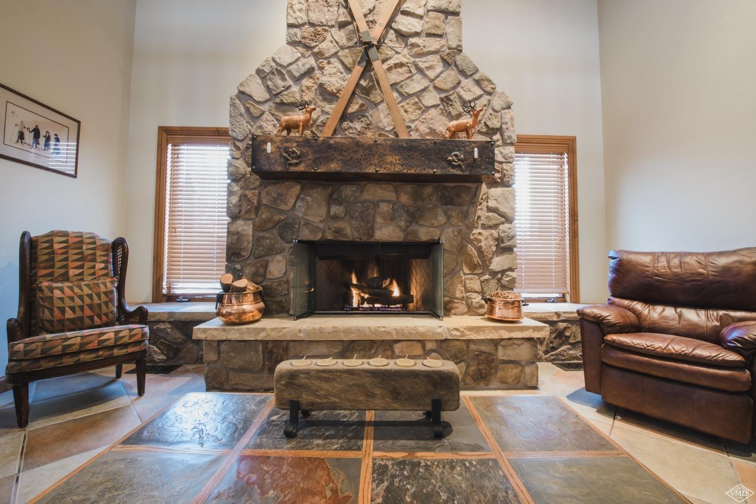 160 Timberwolf Gypsum, CO 81637 - Photo 8 of 9 Beautiful stone fireplace in great room