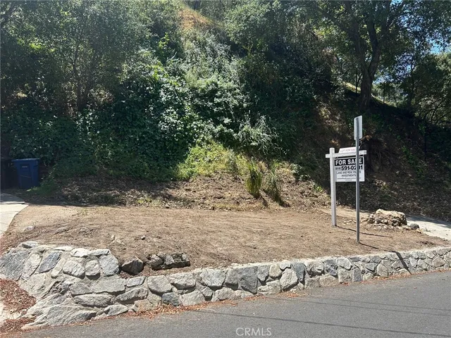 a street view with wooden fence and trees