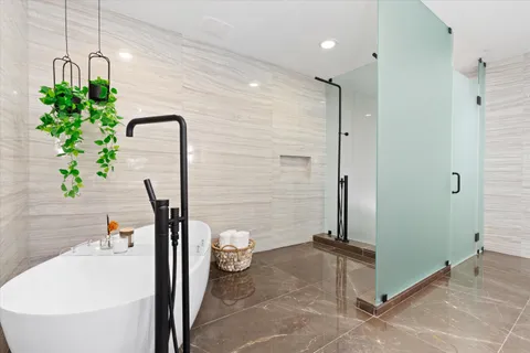 a view of a city with tall buildings