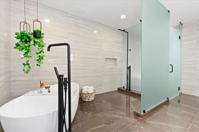 a view of a city with tall buildings