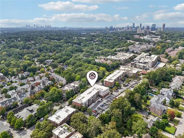 an aerial view of a city