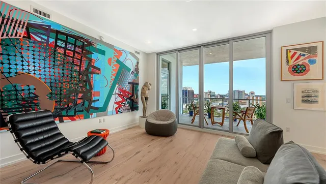 a view of a terrace with furniture and potted plants