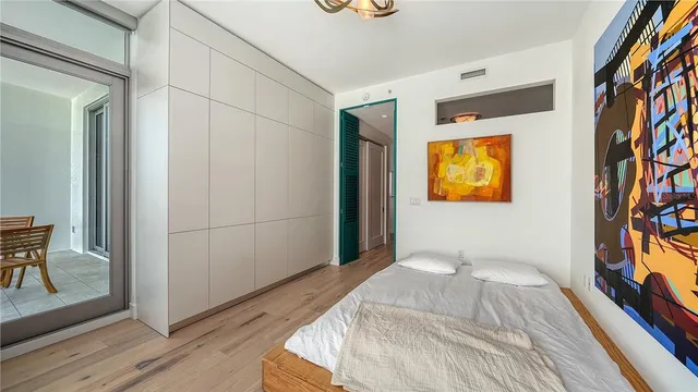 a room with a table and chairs