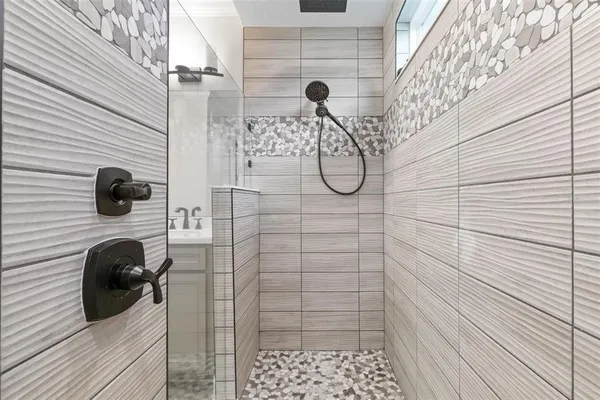 a view of a lake with a big yard