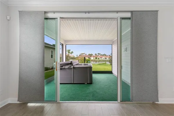 a view of houses with outdoor space and swimming pool