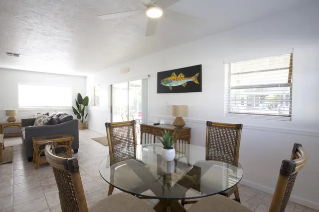 a workspace with furniture and window