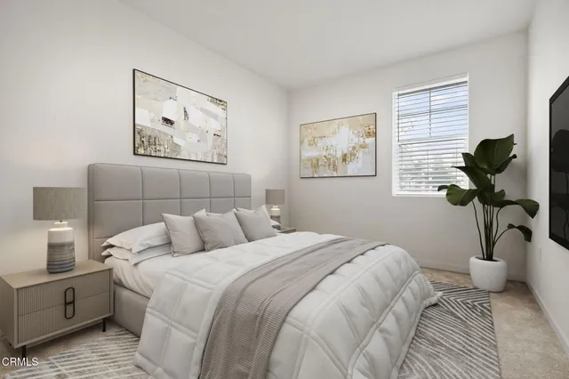 a room with pool table and windows