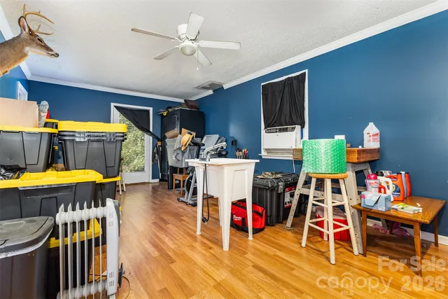 an aerial view of a yard with outdoor seating