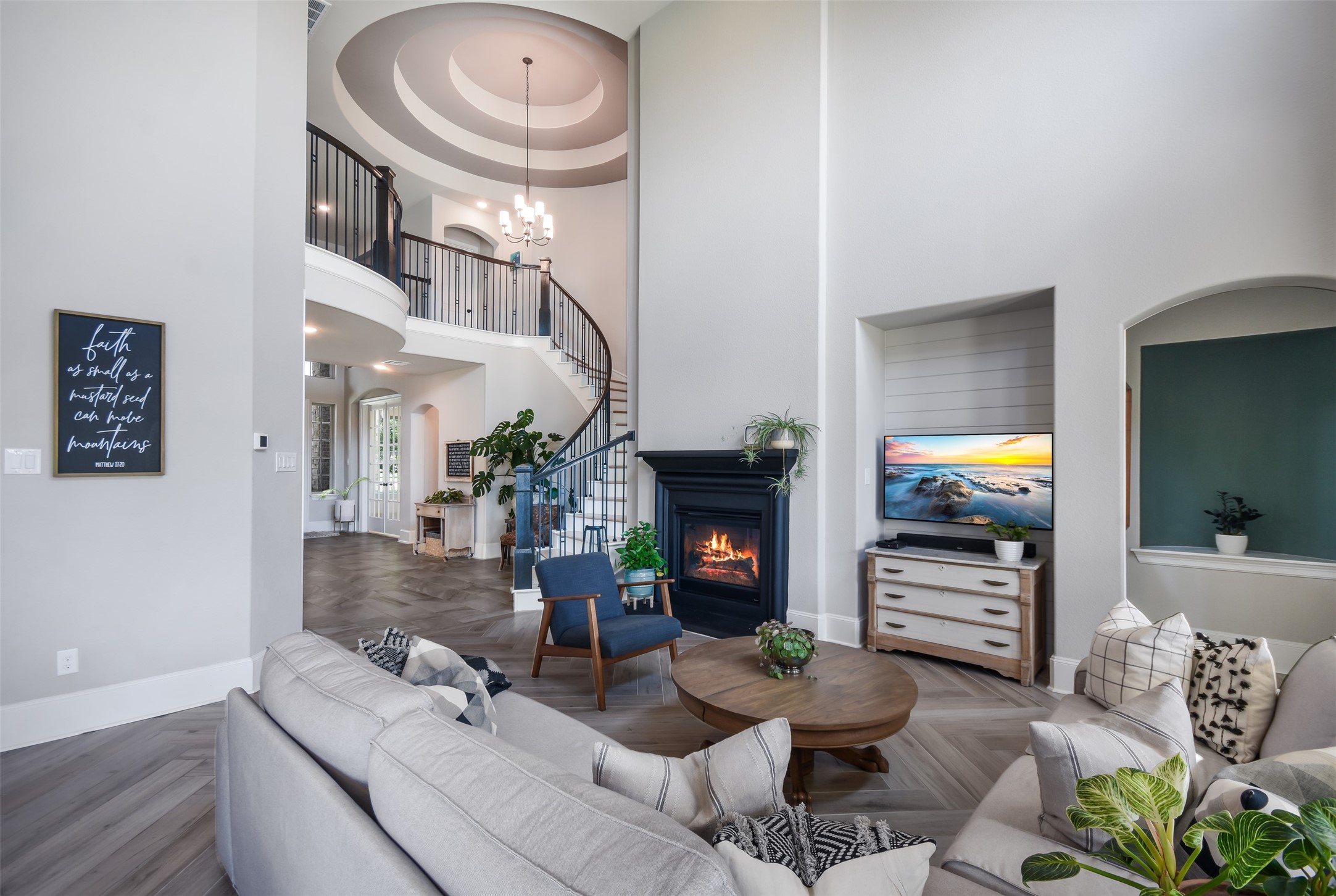 105 Potts Street Georgetown, TX 78628 - Photo 8 of 37 a living room with furniture and a fireplace