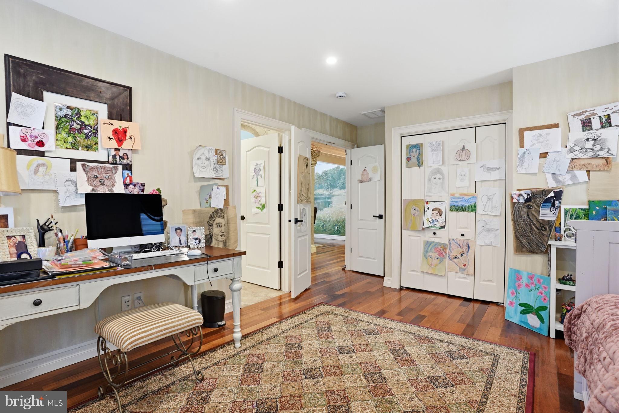1066 Washington Crossing Road Washington Crossing, PA 18977 - Photo 53 of 92 a view of a workspace with furniture and a flat screen tv