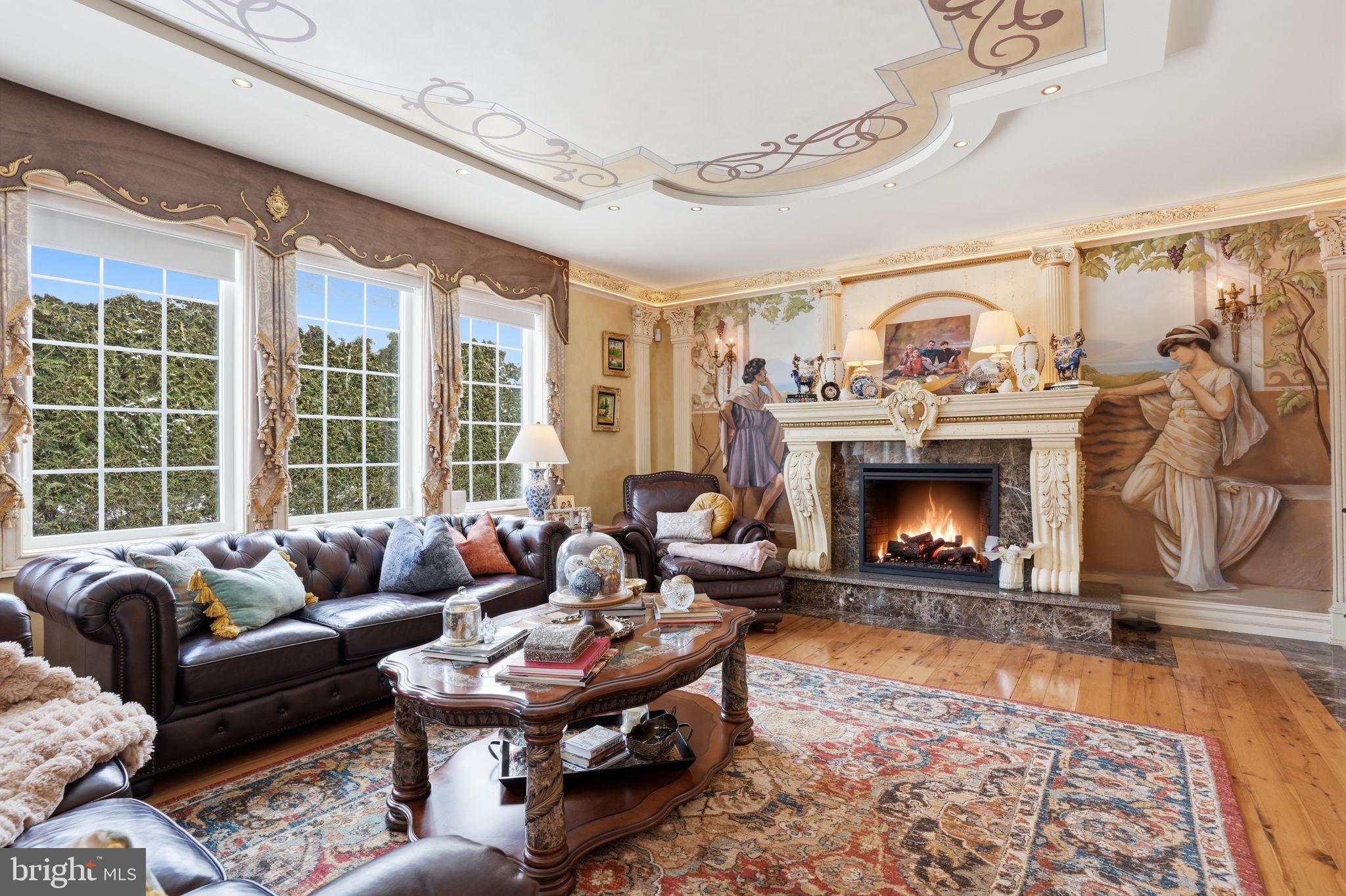 1066 Washington Crossing Road Washington Crossing, PA 18977 - Photo 9 of 92 a living room with furniture and a fireplace