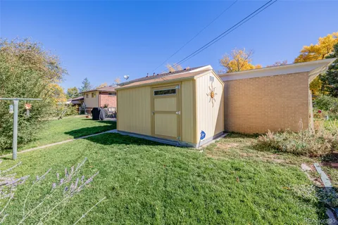 a view of a backyard with potted plants