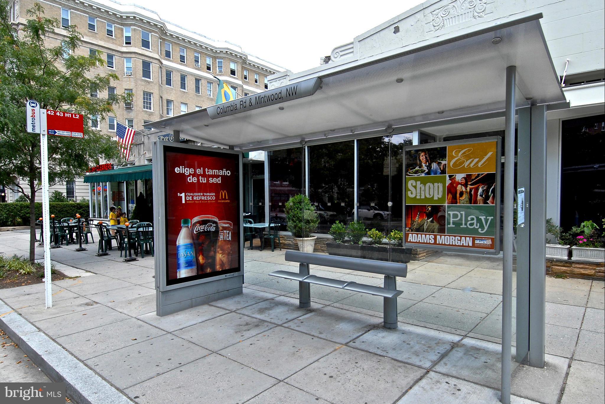 1851 Columbia Road Northwest, Unit 409 Washington, DC 20009 - Photo 19 of 30 Bus Stop Right Out Front