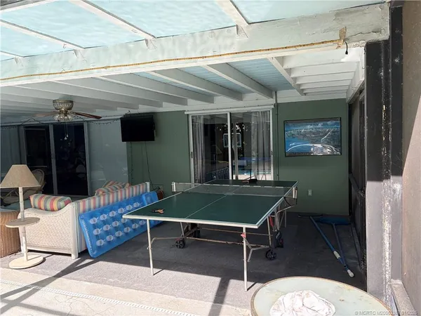 a outdoor space with furniture
