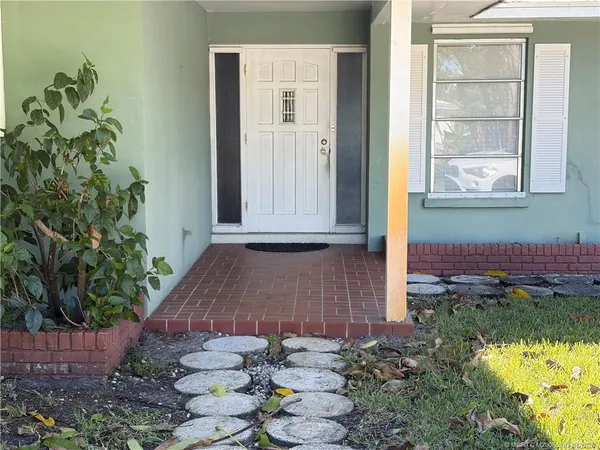 a view of front door of house