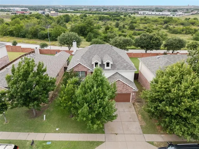 an aerial view of a house