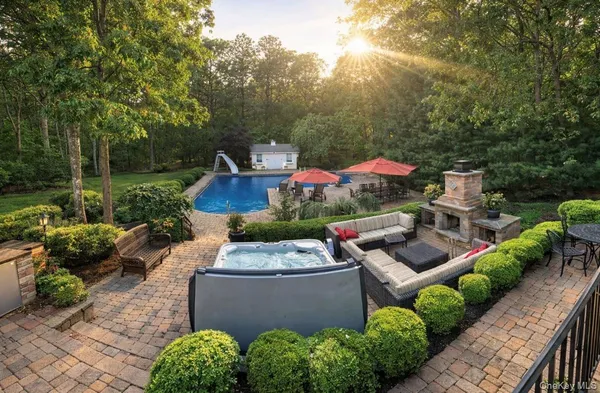 a view of yard with outdoor seating