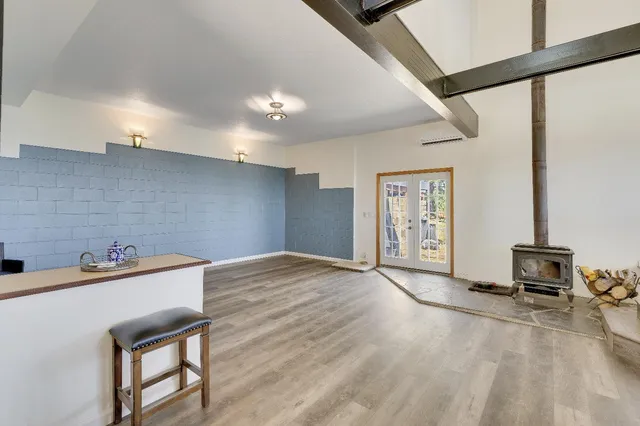 a view of a living room and entry way