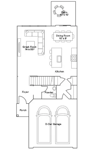 a picture of a bench in a white wall