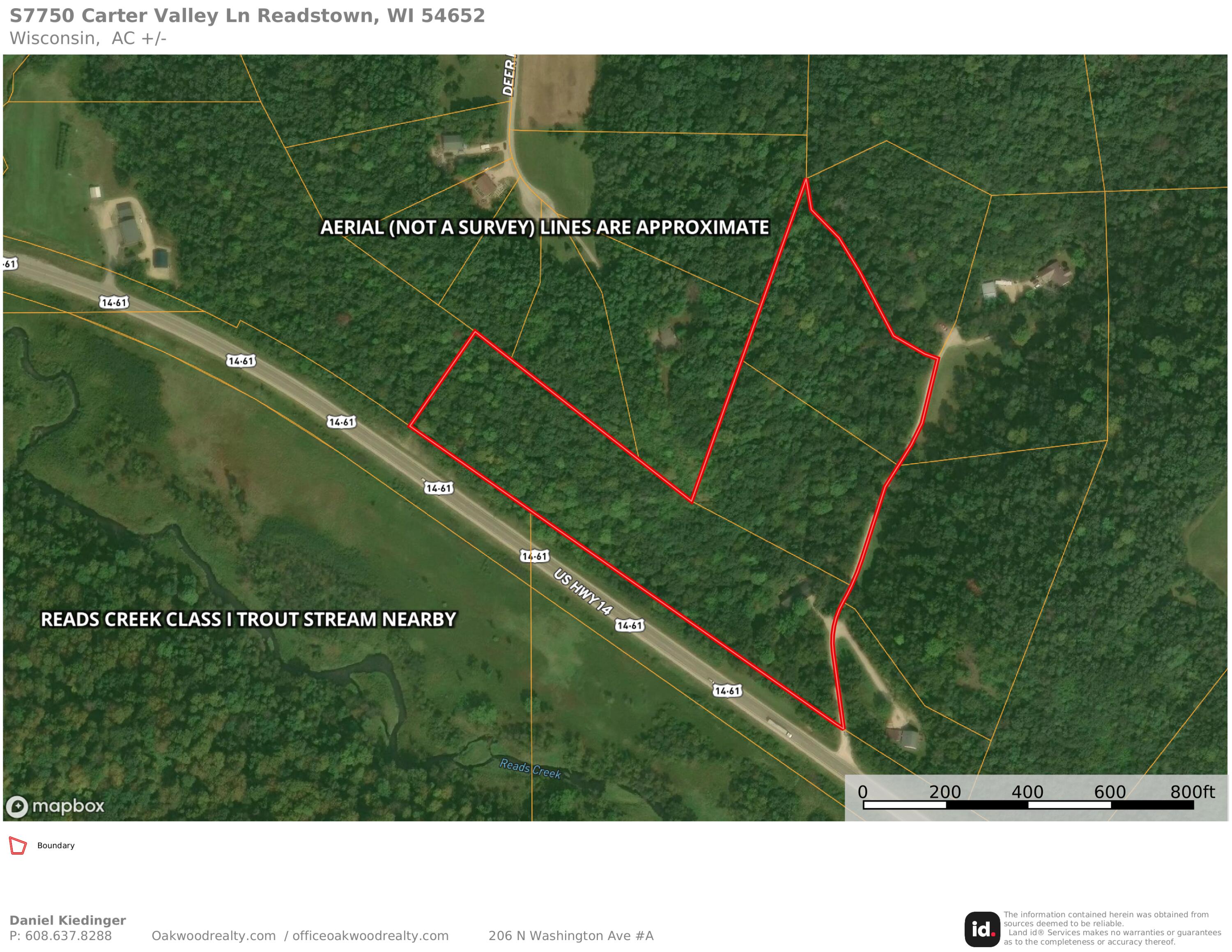 S7750 Carter Valley Lane Kickapoo, WI 54652 - Photo 40 of 54 Aerial (Relationship to Reads Creek)